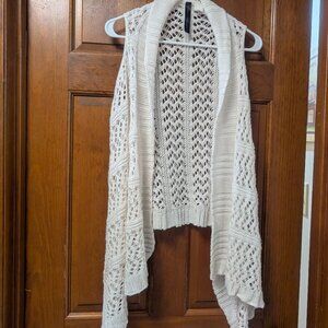 Isabella Rodriguez White knit long vest size XLarge